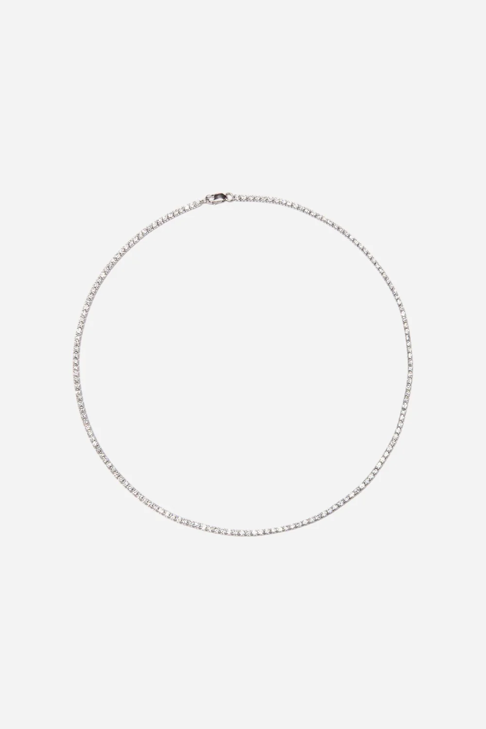 Nickho Rey Tish Tennis Necklace in White & Rhodium
