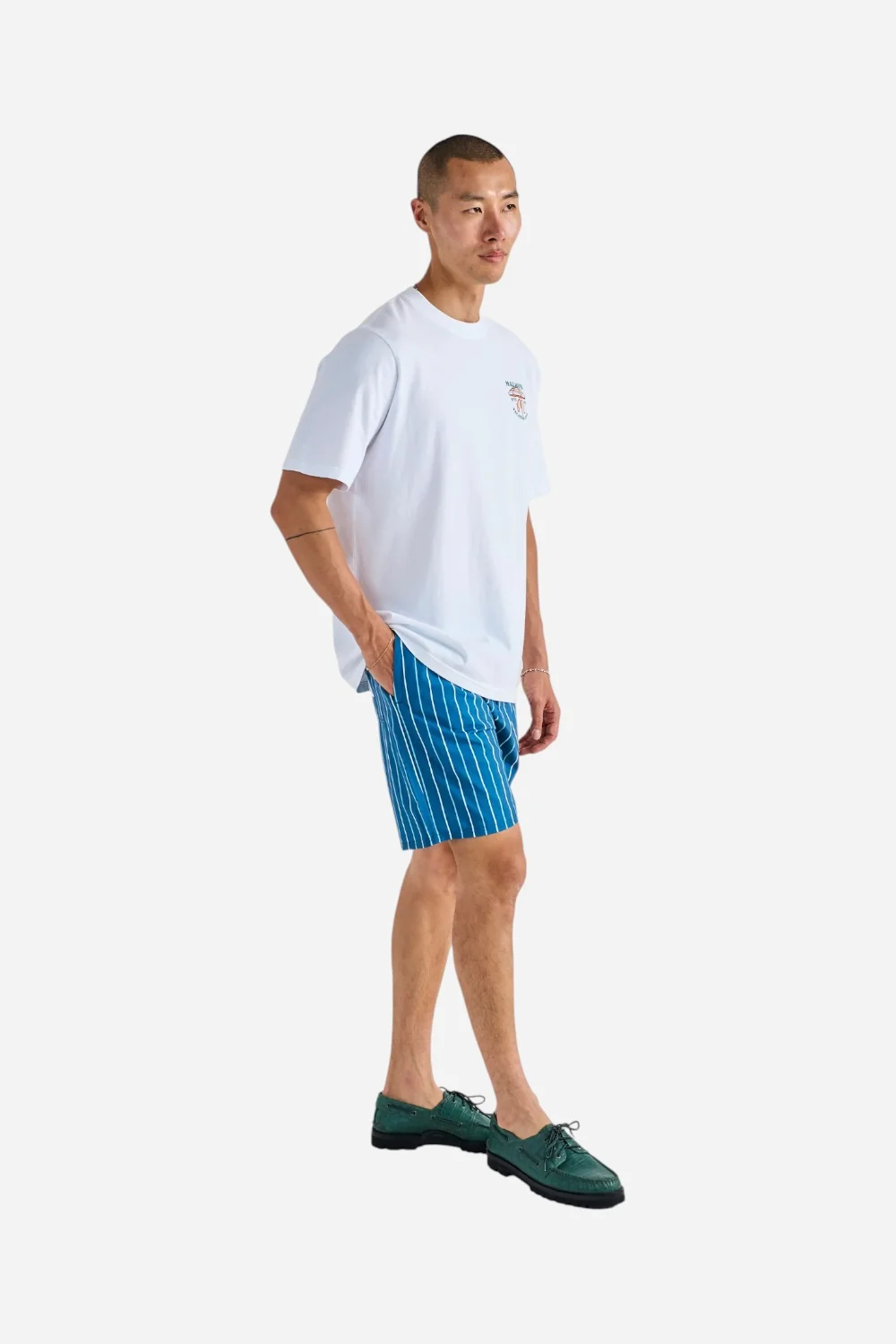 Malbon Golf Tonino Hybrid Short Printed in Ocean - Image 3