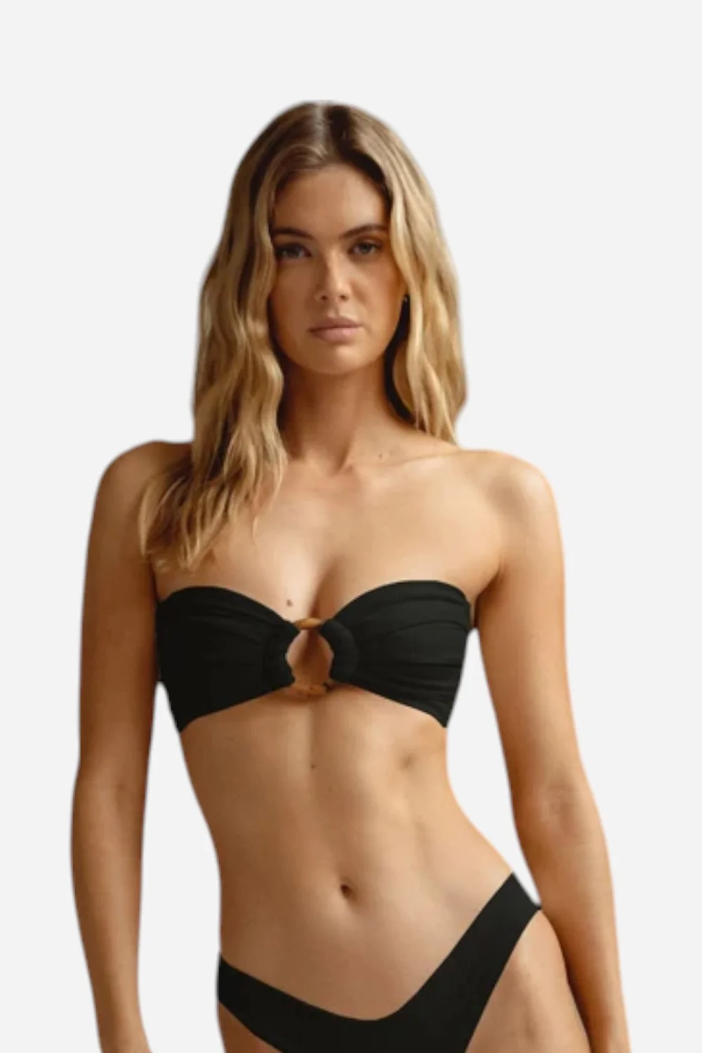 Montce Black Rib Tori Bandeau Bikini Top - Image 4
