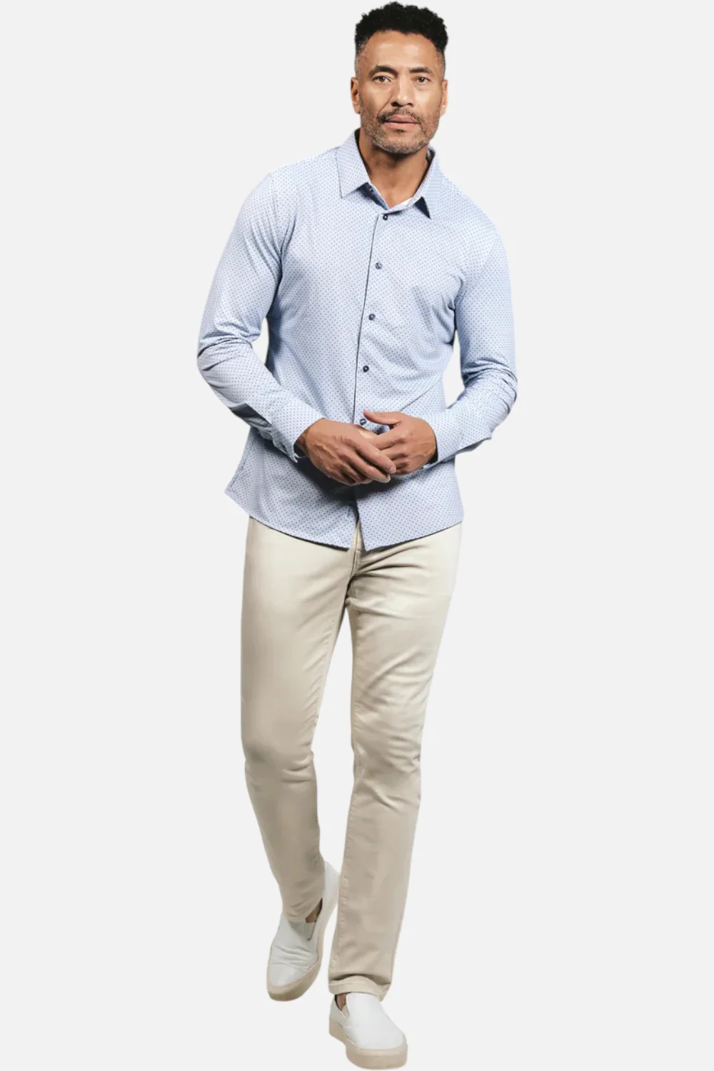 7 Diamonds Treviso Long Sleeve Shirt in Light Blue - Image 4