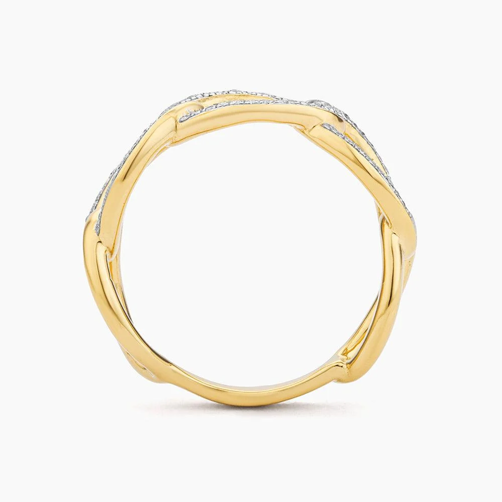 Ella Stein Triple Link Statement Ring in Gold - Size 7 - Image 2