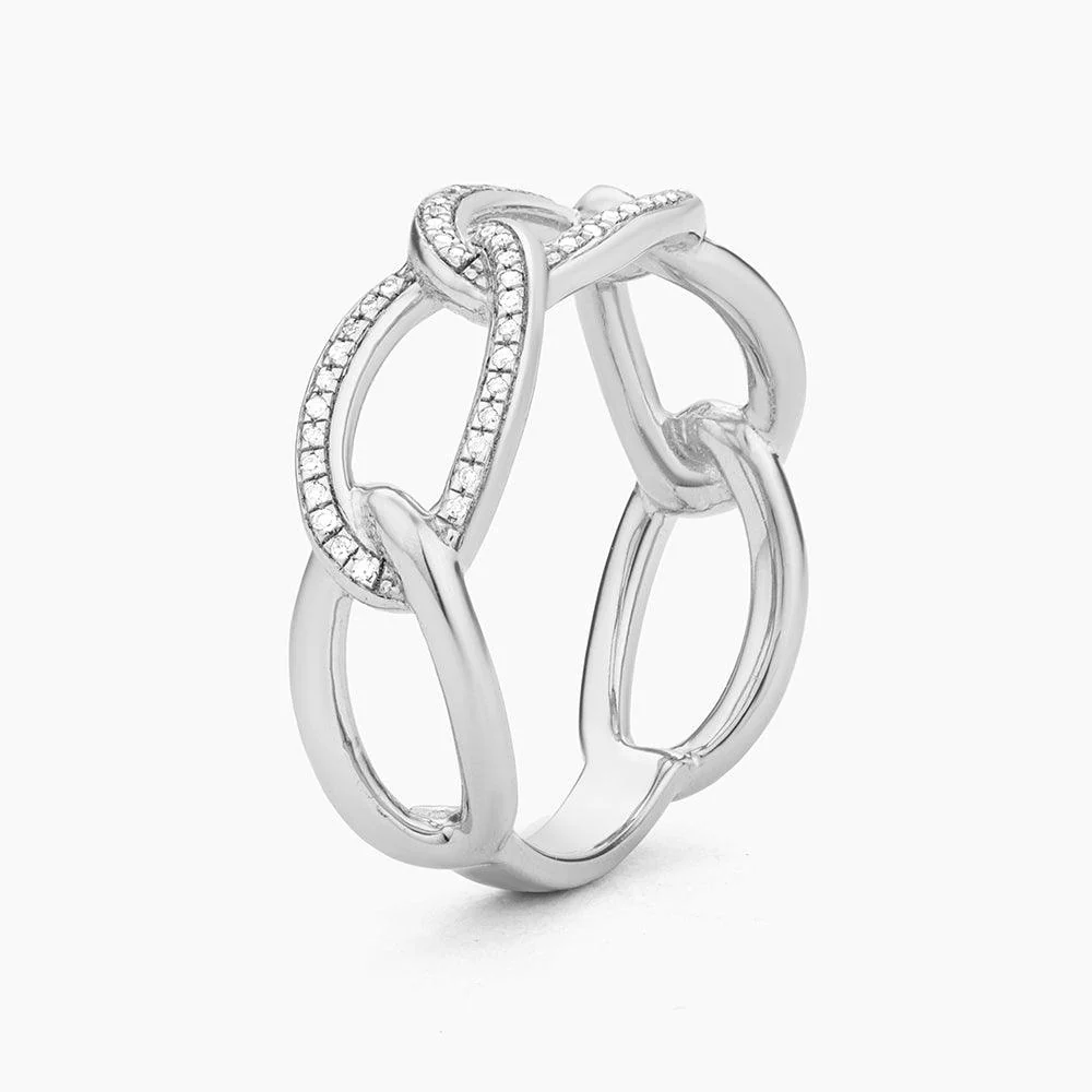 Ella Stein Triple Link Statement Ring in Sterling Silver - Size 7 - Image 3