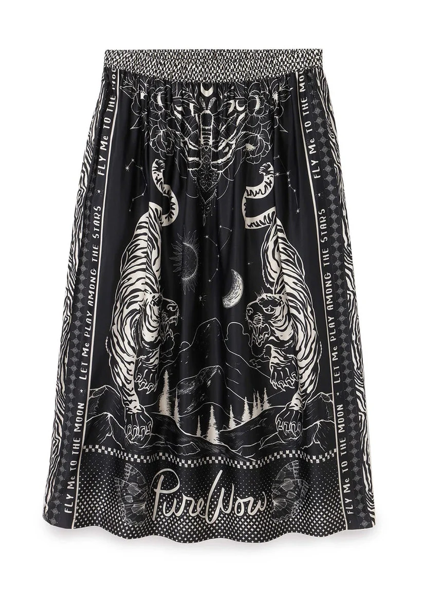 ME369 Vanessa Midi Skirt in Black Magic - Image 4