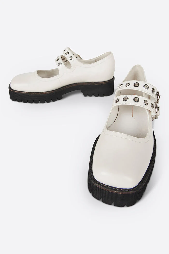 Intentionally Blank Vero Mary Jane in Cream Box Leather - Image 2