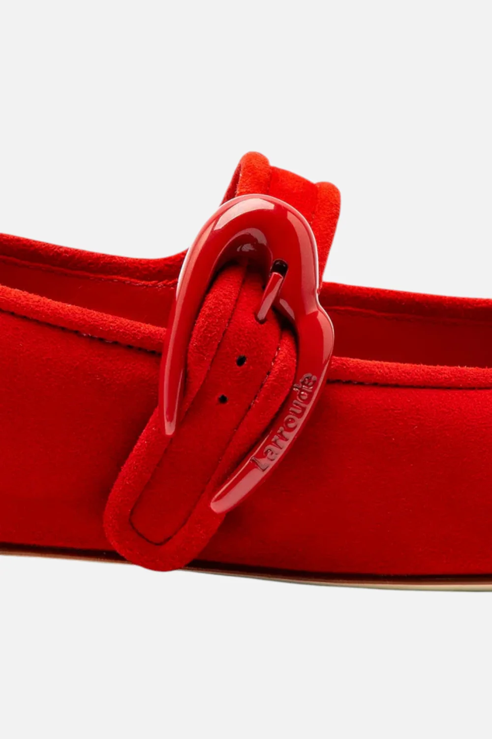 Larroude Verona Ballet in Scarlet Suede - Image 4