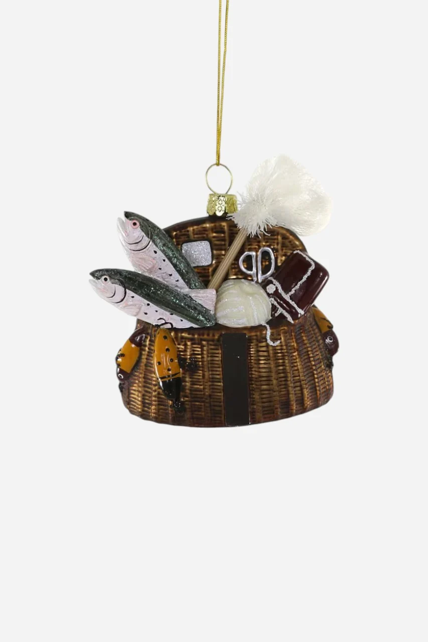 Vintage Fishing Creel Ornament