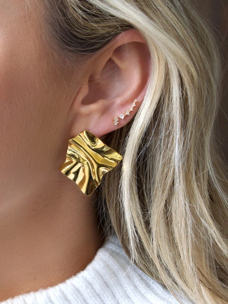 Farrah B Visionary Statement Earrings in Gold - Image 2