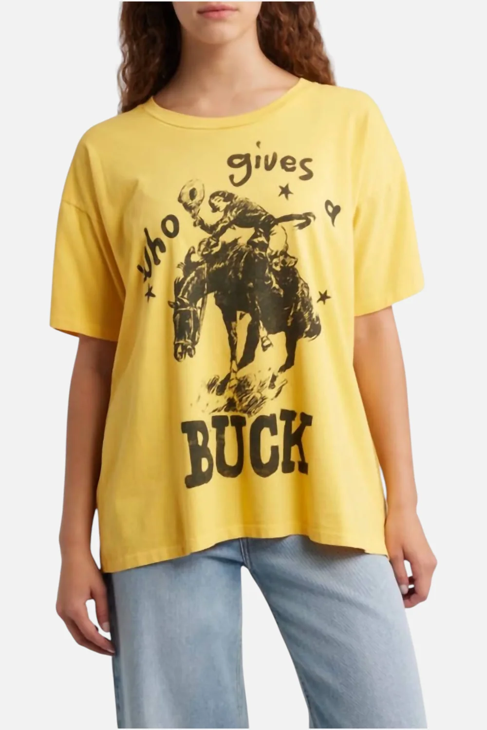 Daydreamer LA Who Gives A Buck Merch Tee in Yellow - Image 3
