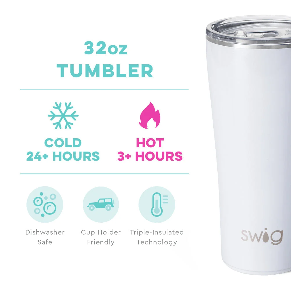 White Shimmer Diamond Tumbler 32 Oz - Image 2