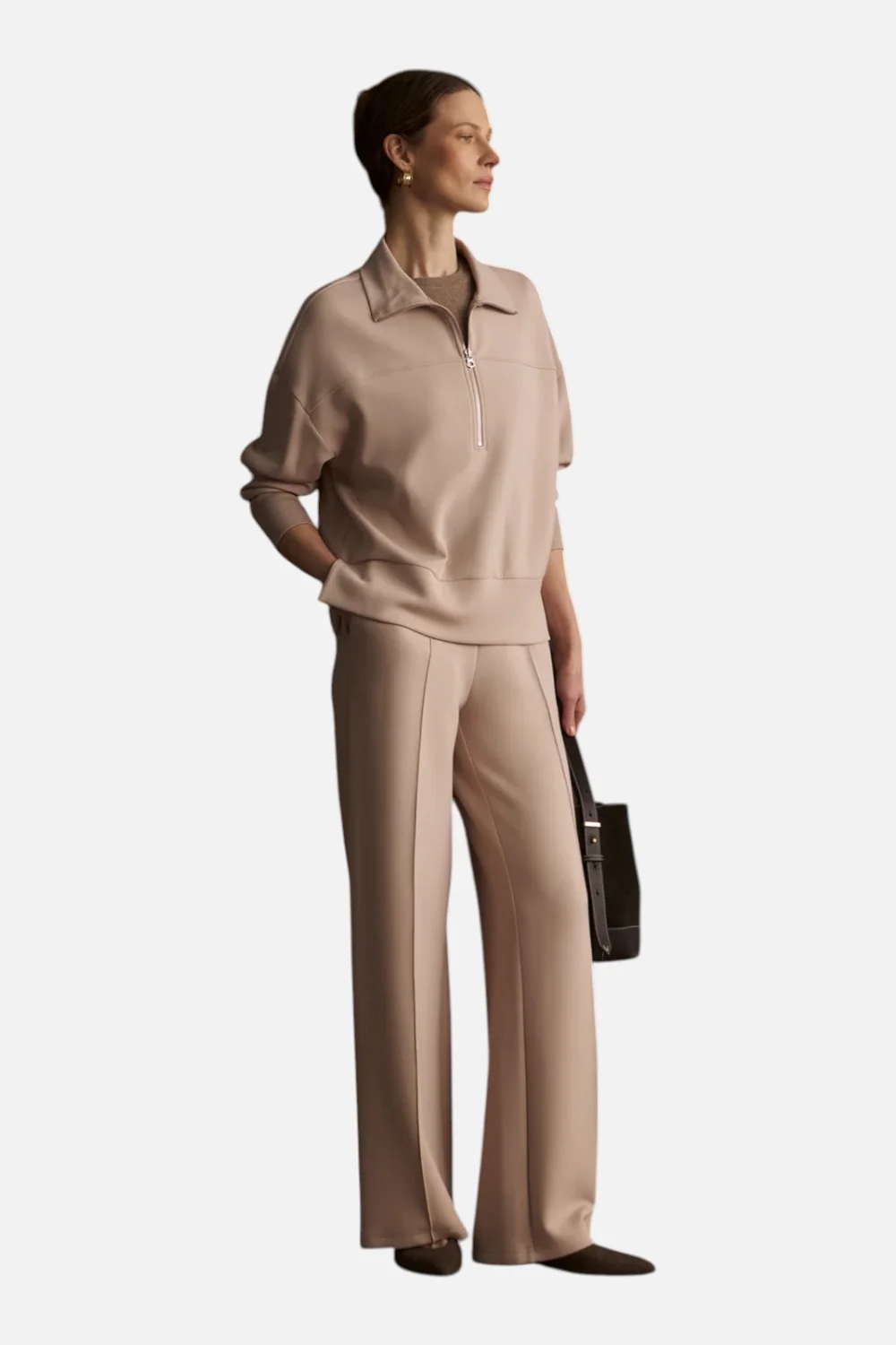 Varley Women's Wide Leg Pant 28" in Mushroom