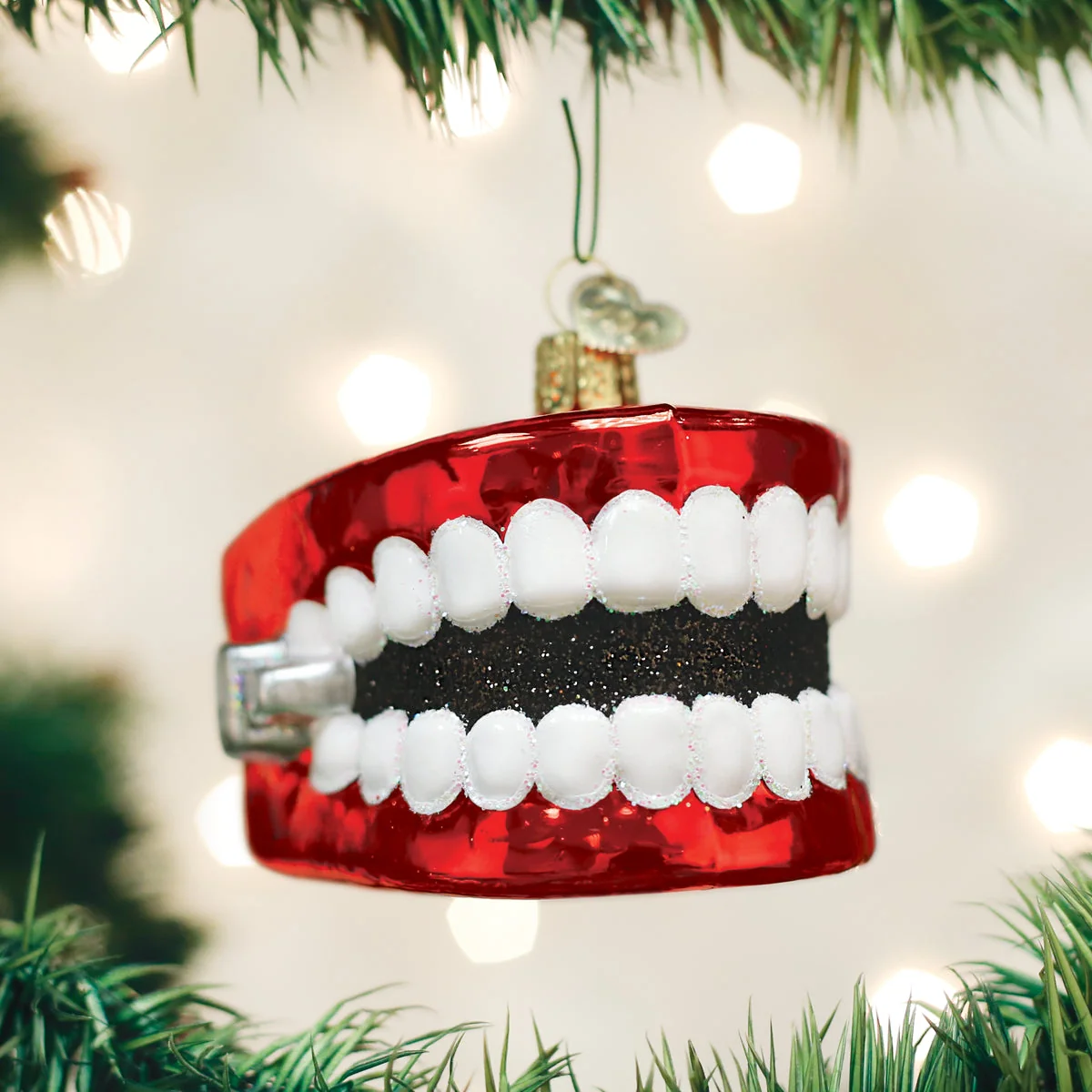 Wind Up Teeth Glass Ornament - Image 3